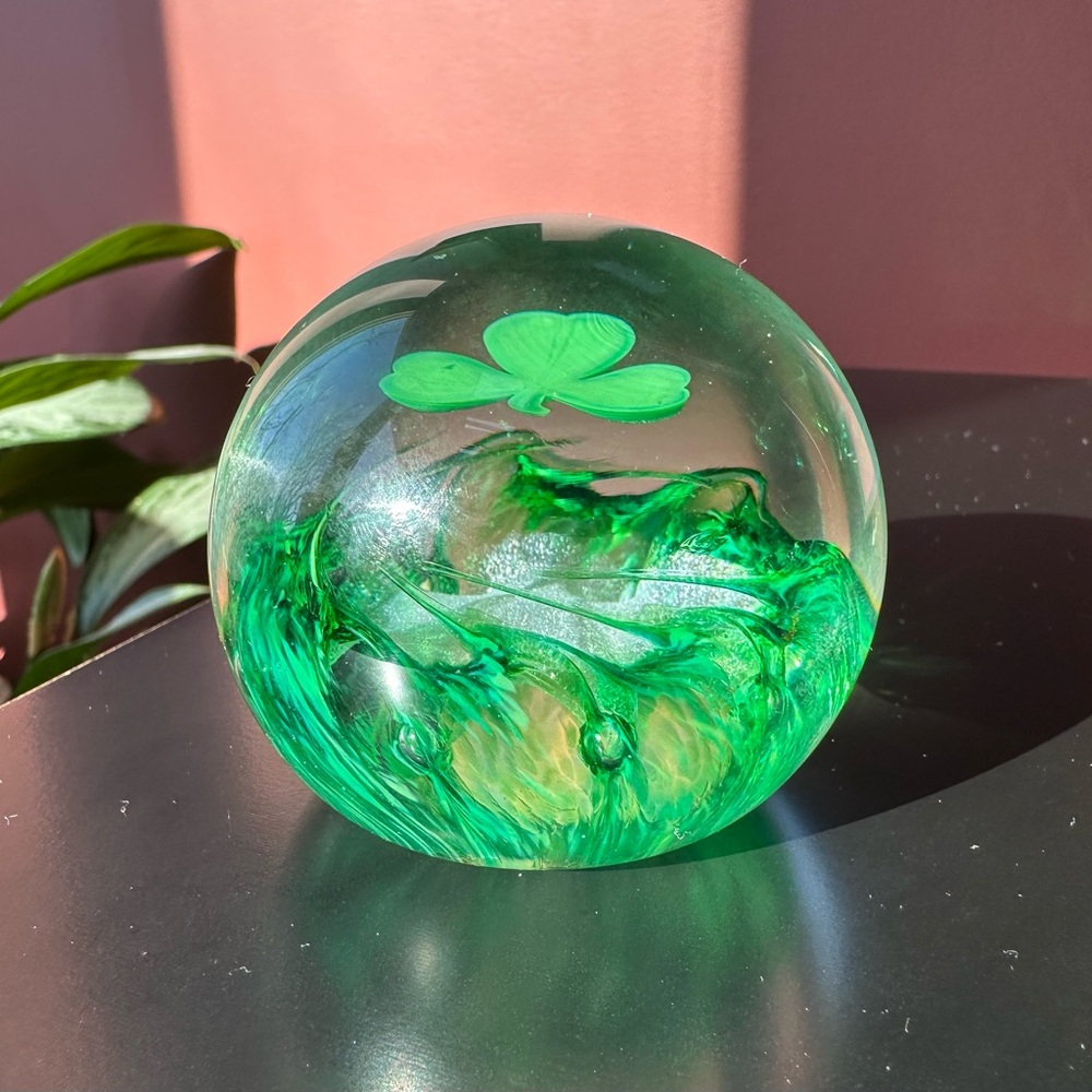 Green Shamrock Holiday Decor Sphere by Peter Holmes